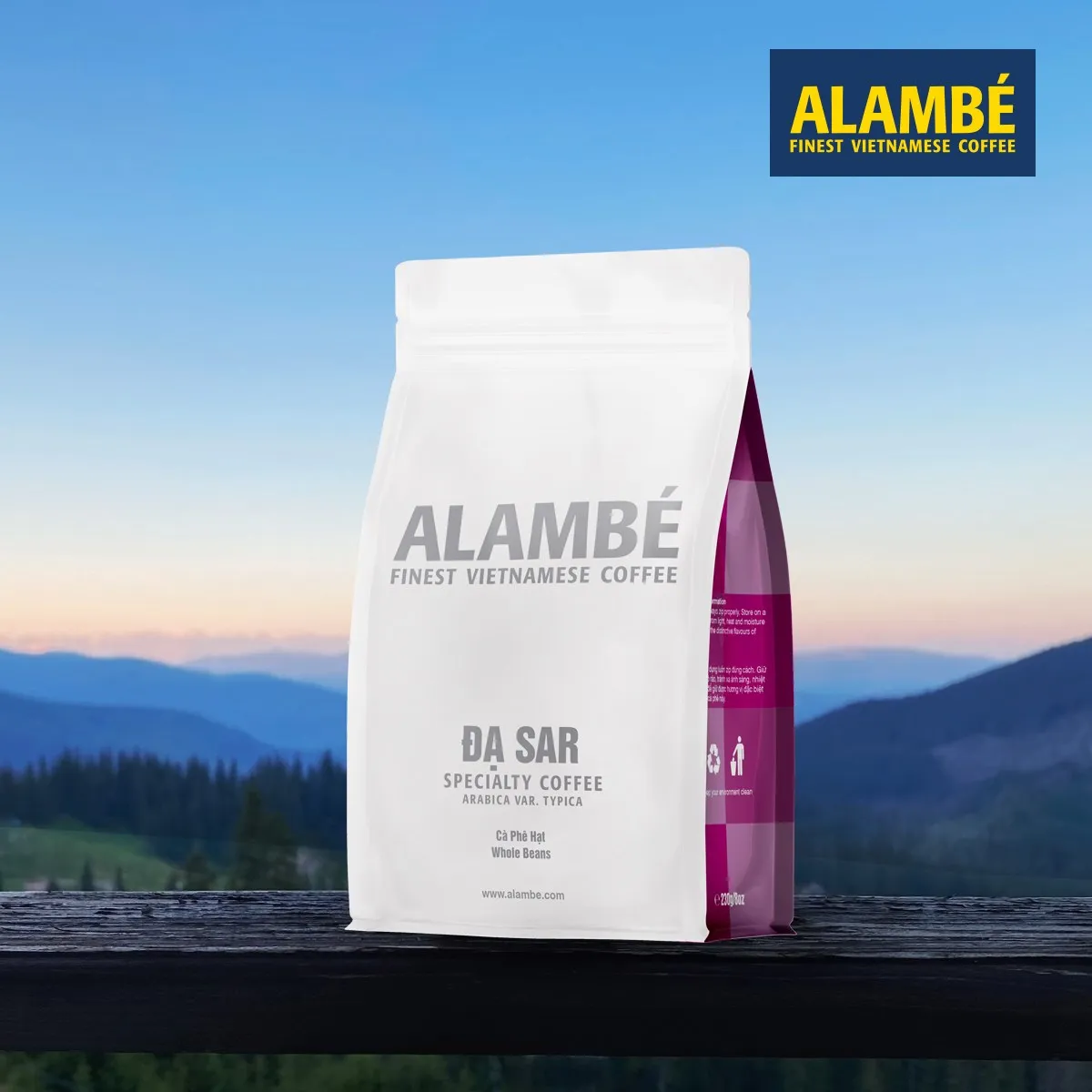 2 Years Shelf Life High Roast Alambe Da Sar Ground Roasted Coffee 230g Sealing Zip Bag Wholesale Origin From Vietnam kafei nice