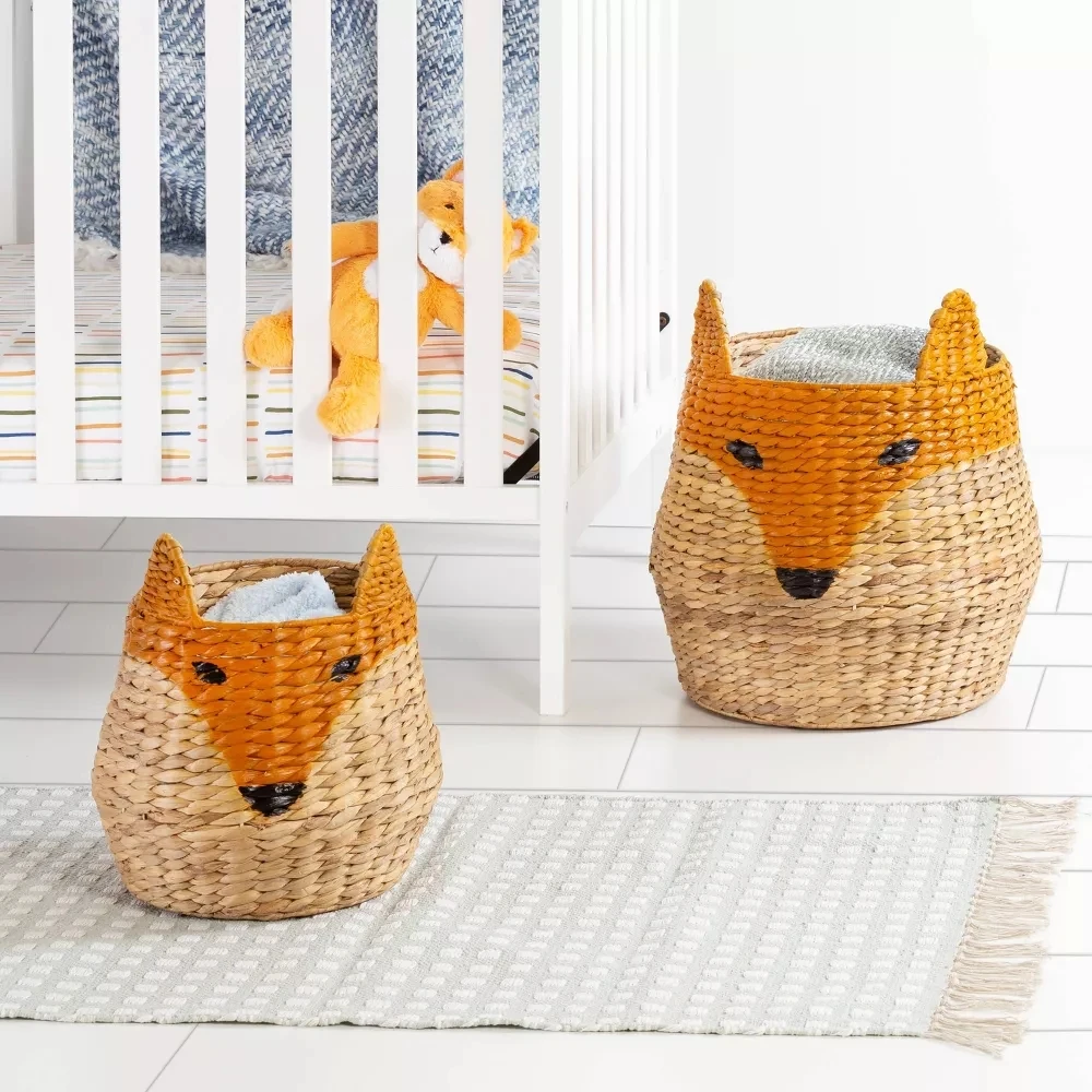 Hot Deal Cute Animal Storage Seagrass Woven Baskets Decorative Collapsible Clothing Hamper Wholesale Handmade Home Organization