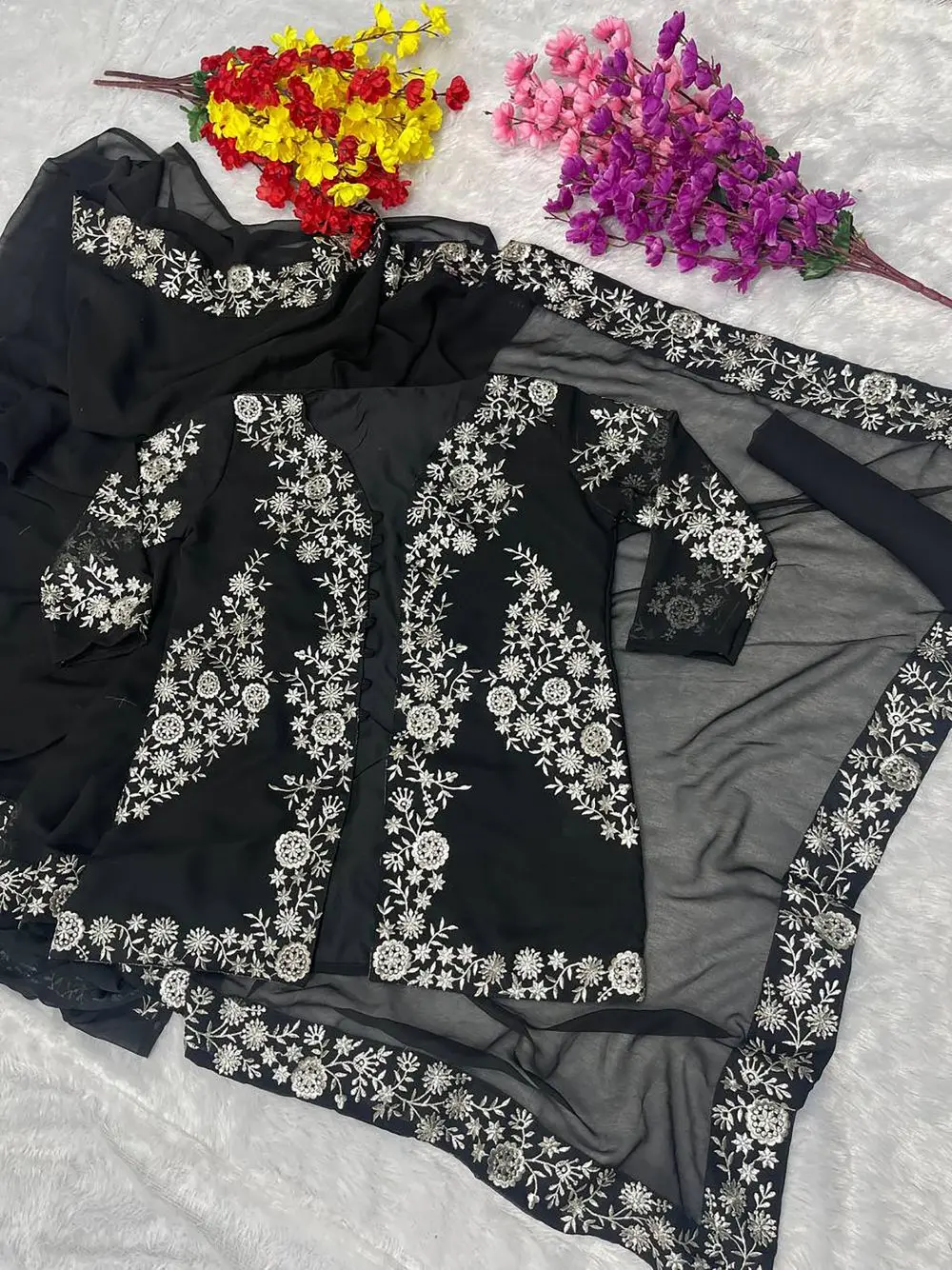 New Party Wear Sarees With Koti Heavy Embroidery Work Saree Indian Sarees for Wedding and Home Wear at Wholesale Price