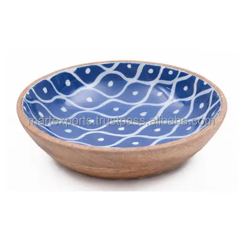 Top Selling Printed Wooden bowls with Enamel Coated for table decoration