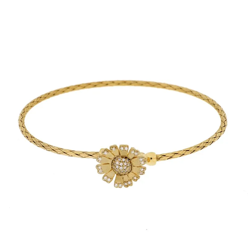 Fashion design Elegant Charm Bracelet Refined Braided Handmade tube Daisy motif Women Wholesale