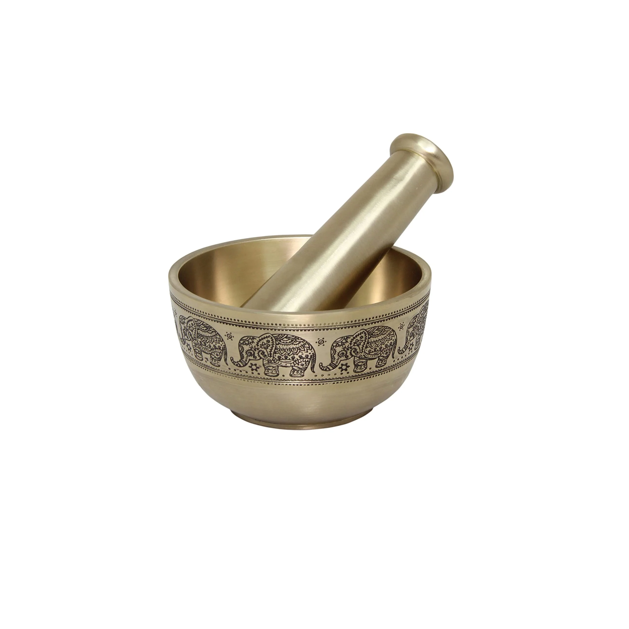 Wholesale Brass Decorative Grinding Container Mortar for Crushing Pills Herbs Vegetables Metal Herb Grinder in India