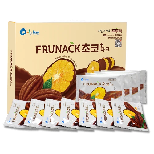 FRUNACK DARK CHOCOLATE(12pcs) made of Korean Jeju Mandarin, dried orange, and dark chocolate