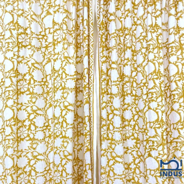 Floral Indian Hand Block Print , Fabric100% Cotton Natural Hand Dyed Eco friendly, Soft Cotton Fabric.