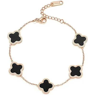 14k gold clover bracelet