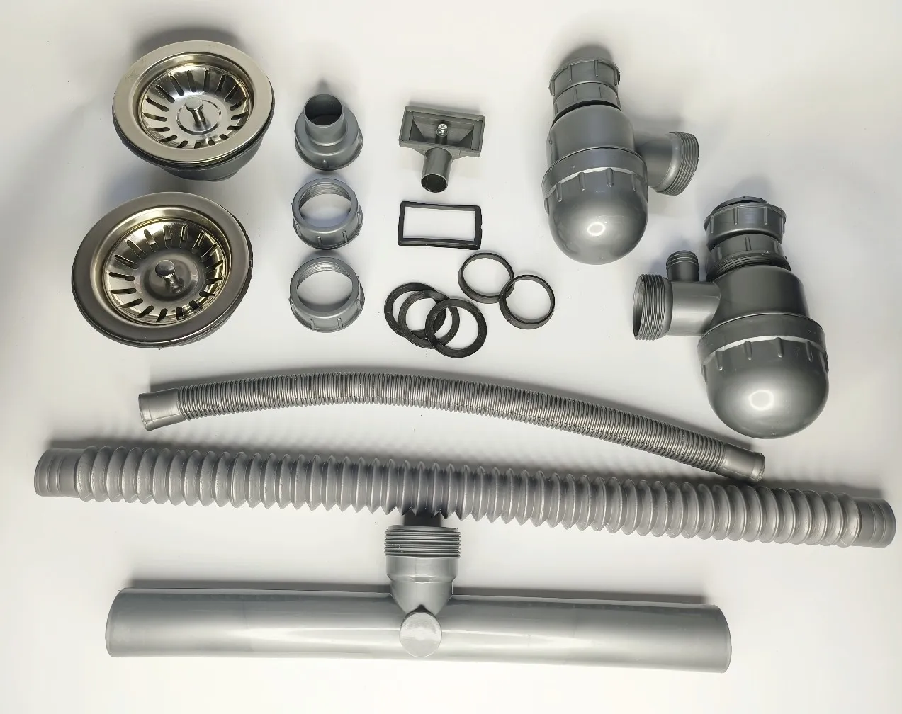 Wholesale Custom Sink Drainage Set,Double Asparagus Strainer Kitchen Sink Filter Overflow Pipe Stainless Steel Drainer