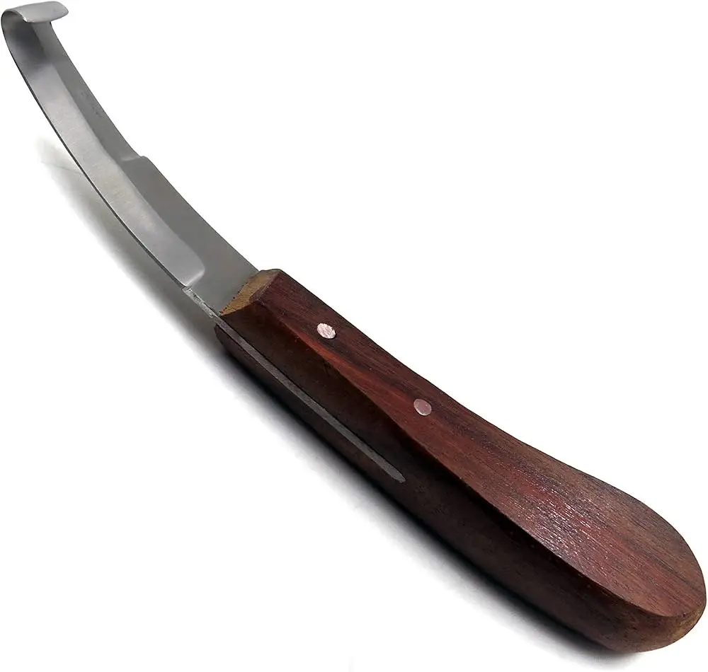 Hoof Knife 3 Piece Set Sharpener Right & Left Handed Double Edge with Swiss Hoof Knife All Farrier Trimming Knives are Available