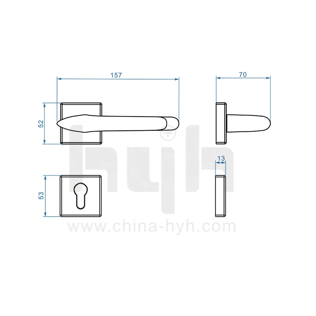 Guangdong-hyh hardware New Patent Zinc Exterior Rosette Antique Brass Door Handle in Turkey