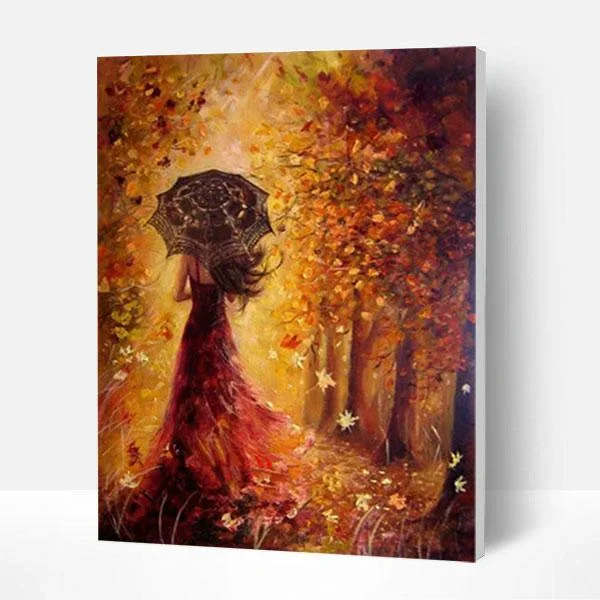 DIY High Quality Paint by Numbers Kit on Canvas-Lady in Autumn