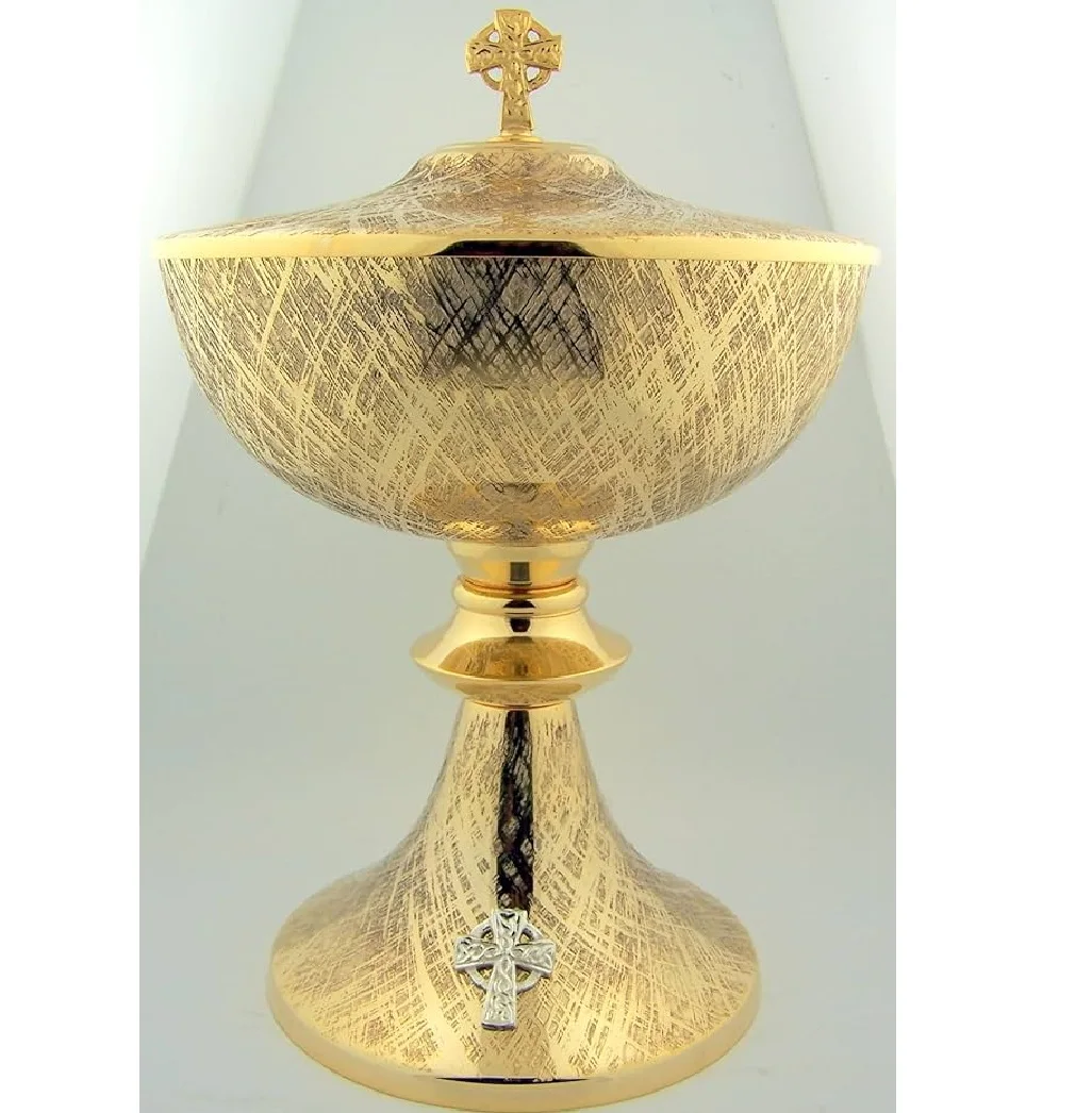 Набор из чаши и кибория позолоченная чаша с патеном ручная работа Христианская Католическая церковь священник церковные принадлежности