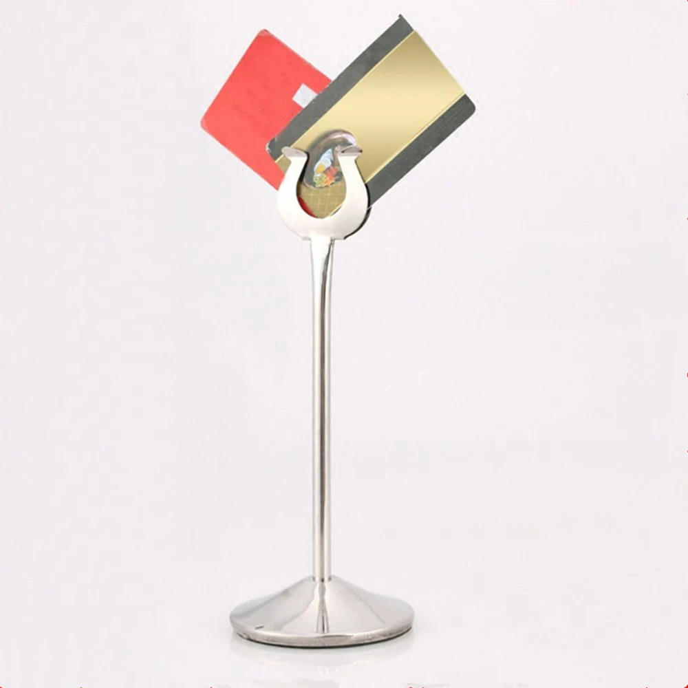 6' Stainless Steel Restaurant Buffet Table Number Stand Name Tag Holder Menu Stand Wedding Table Place Card Holder Stand