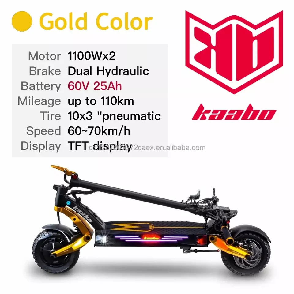 Warehouse electric scooter with 24.5AH battery minimotor controller dual motor super fast kaabo mantis gt 2100w