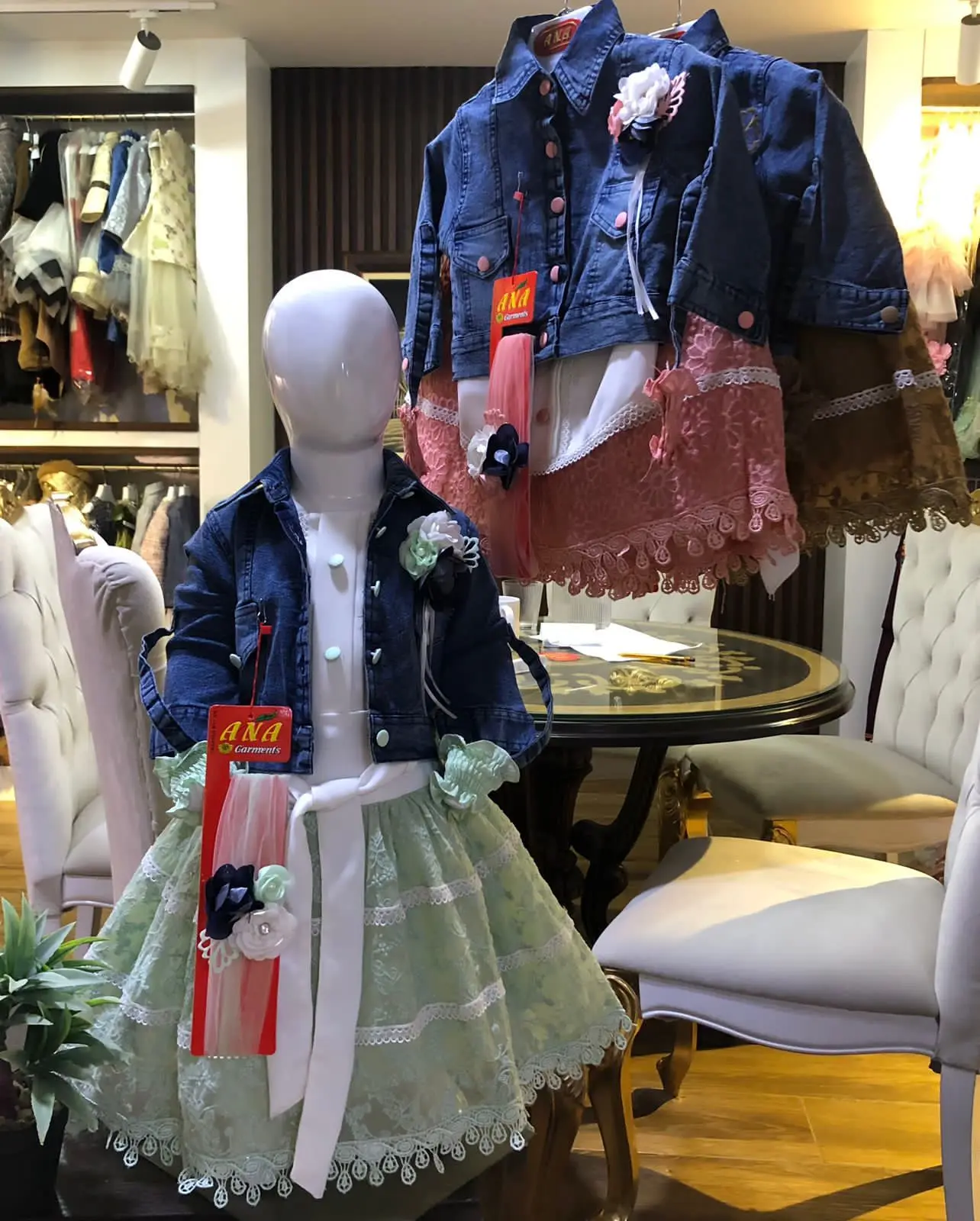 skirt blouse denim top for wholesale new summer 2023 collection of baby girl cotton casual amazing suits