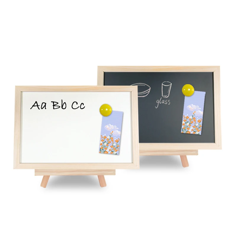 Promotion Custom Printing Wood Frame message board Soft Wooden Magnetic Whiteboard dry erase board