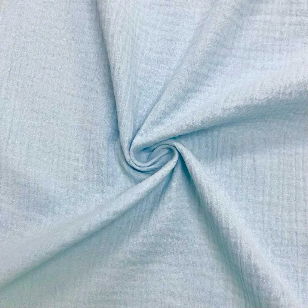 100% Cotton Green Color Double Gauze Fabric Soft& Breathable Muslin Ultra Lightweight Blanket Children Babies Sustainable