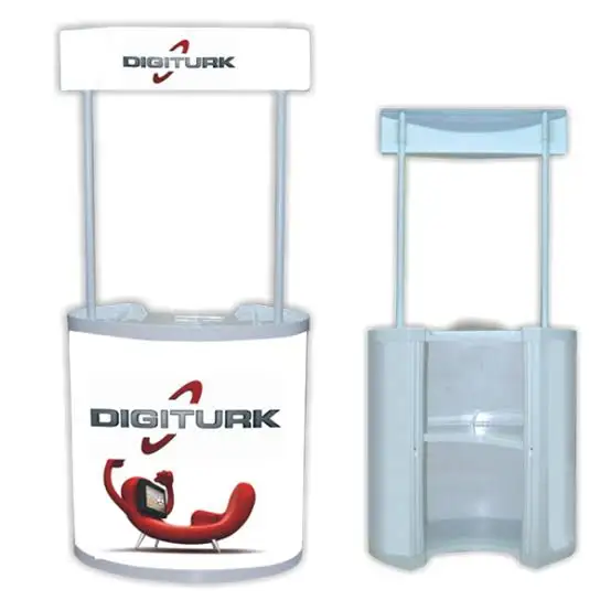 Quality Plastic Supermarket Oval Foldable Counter Display Stand Marketing Displays Exhibition Bean Promostand