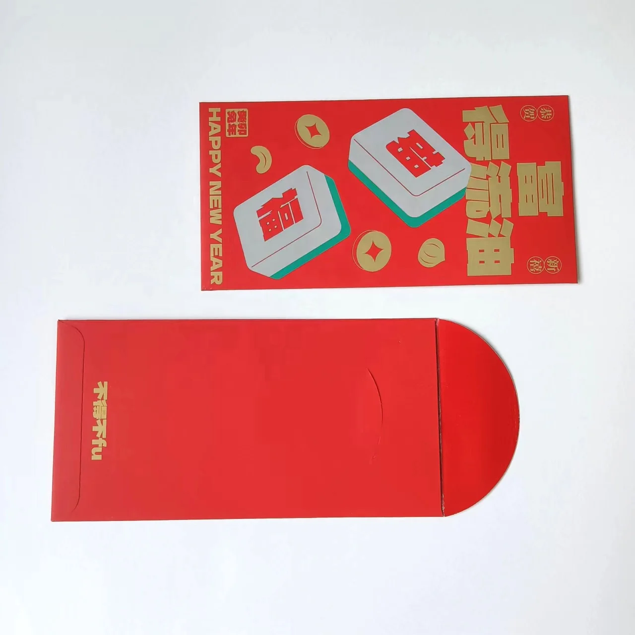 Factory custom red packet pouch cash paper envelope hongbao with soft-touch paper packaging envelope