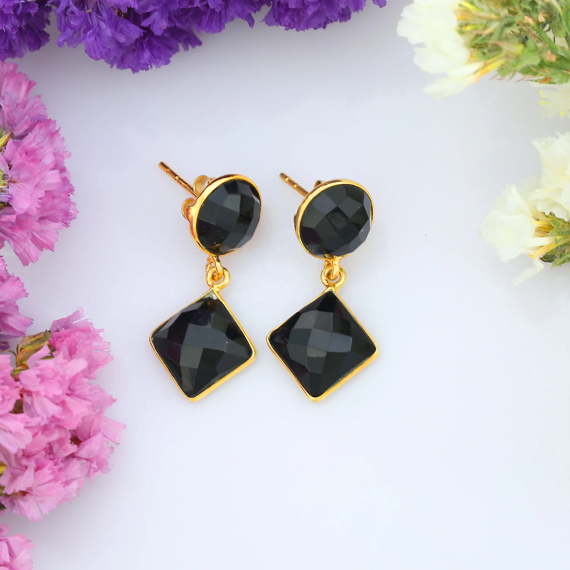 Hight Quality  Black Onyx 925 Sterling Silver Gemstone Jewelry Earring for women And Girl Earring