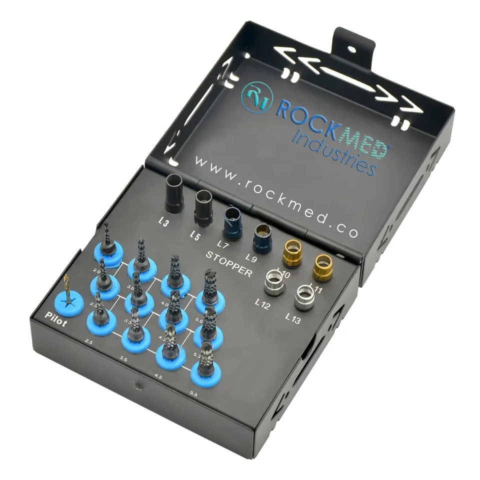 Dental Implant Guided Osseodensification Surgery Drills Kit with Stoppers Wholesale Osseodensification Dental Bur Drills Implant