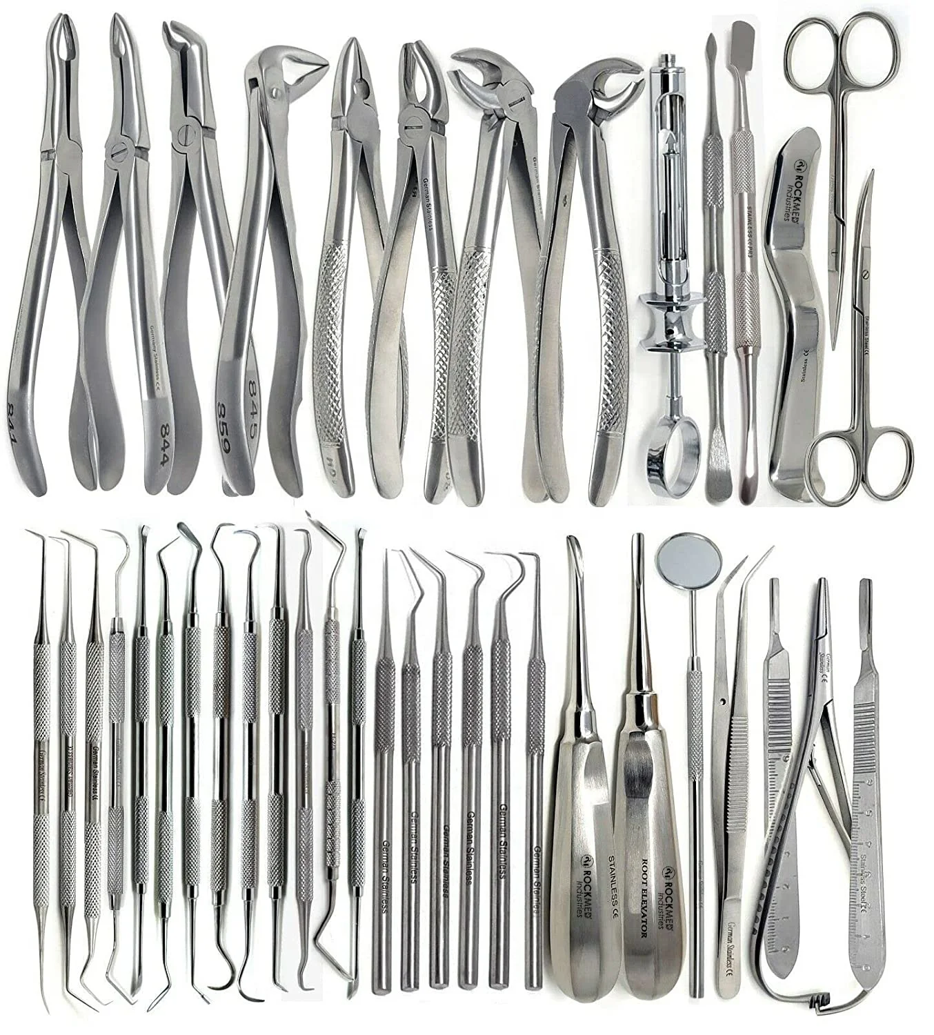 Premium Grade 80 Pcs Dental Extraction Extracting Scalers Forceps Elevators Oral Instruments Set Kit