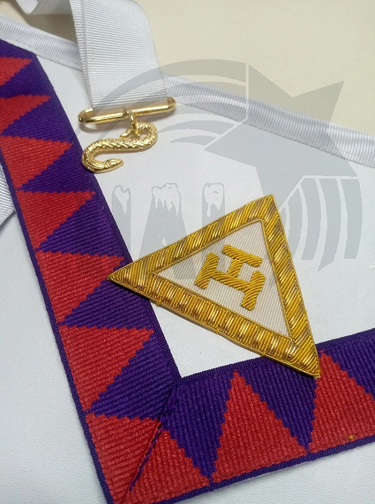 High Quality Masonic Item Regalia Leather Lodge Gold Embroidered Masonic Apron and sash Set fully customized color and design