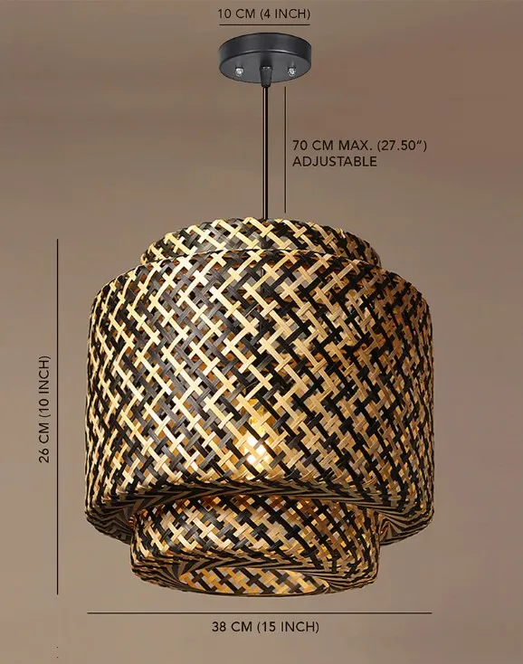 Натуральный бамбуковый абажур ручной работы