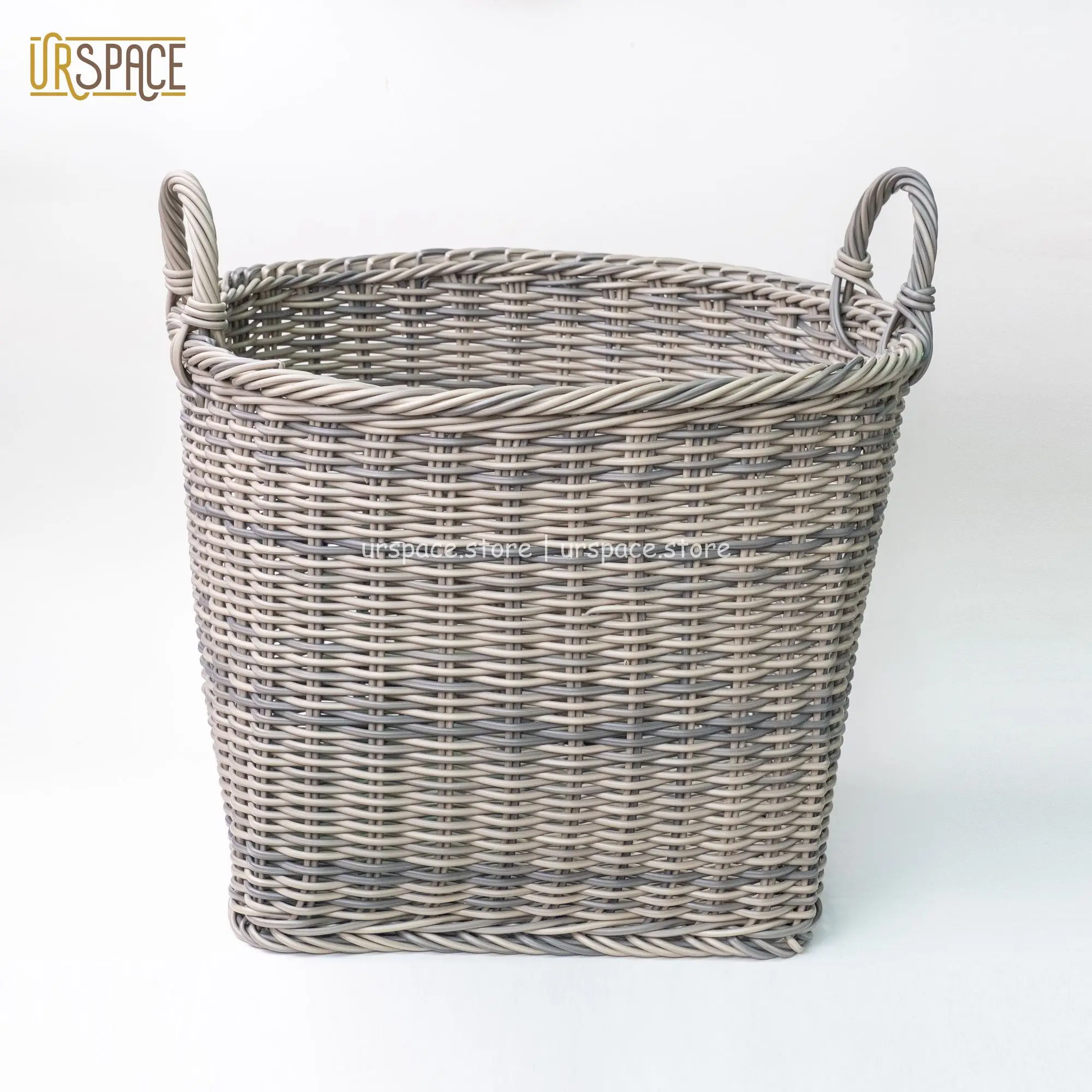 Rectangular Hand Woven Storage Resin Basket Rattan Storage Basket With Lid And Handle From UR SPACE Viet Nam