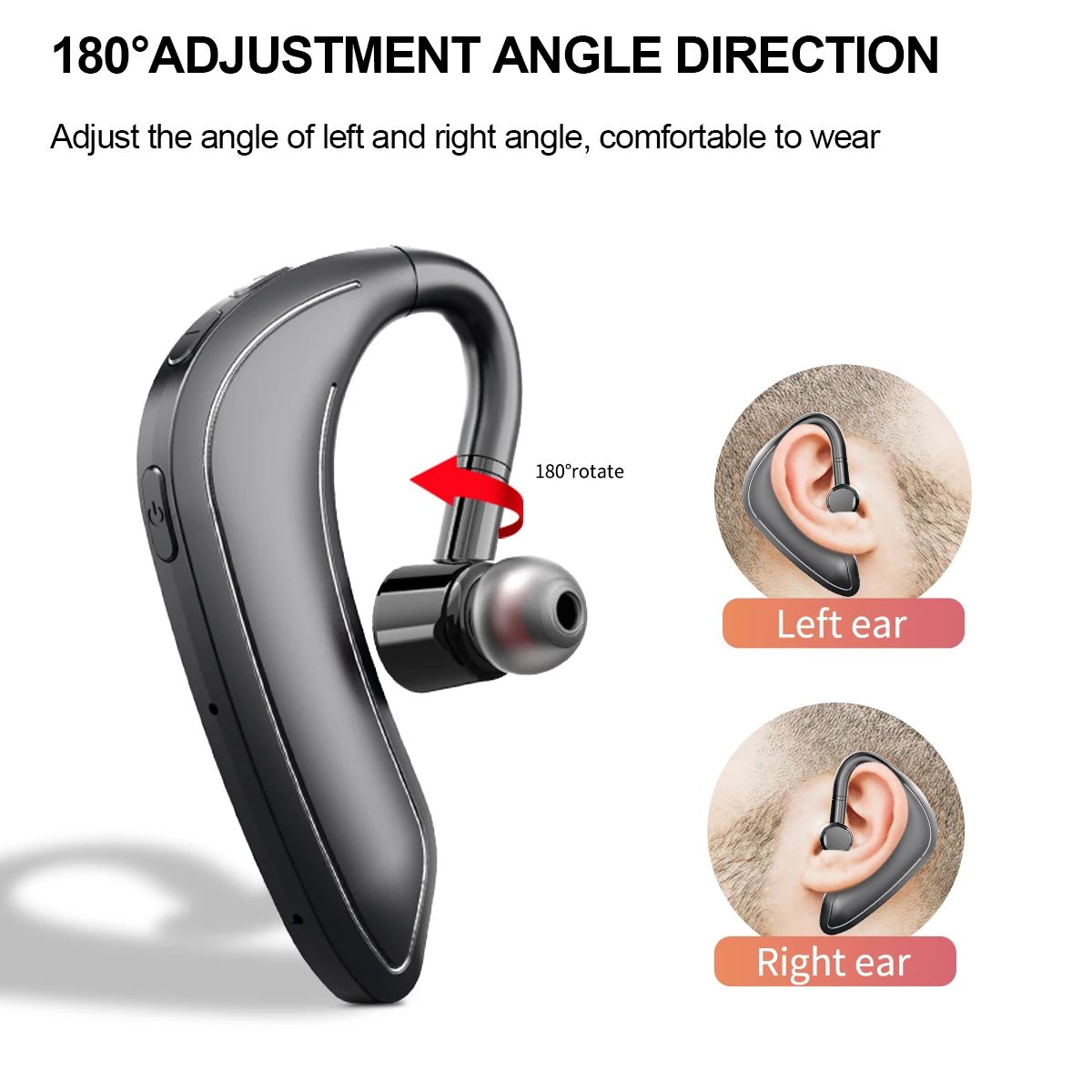 earphones hanging /w Battery case ear type driving car ear phones headphones universal mini single ear headset