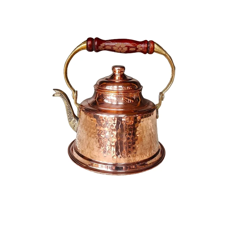 Vintage Style Hammered Stovetop Tea Pot Kettle Floral Wooden Handle Custom Logo Elevate Your Home Tea Drinking Experience