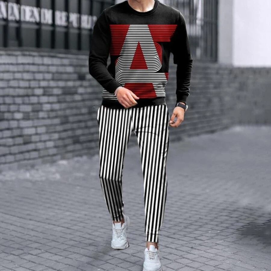 2023 Tracksuit Men 2 Piece Sets Hip Hop Clothes For Men Outfits Streetwear Casual Sweatshirt and Pants Set Mens Fashion Clothing
