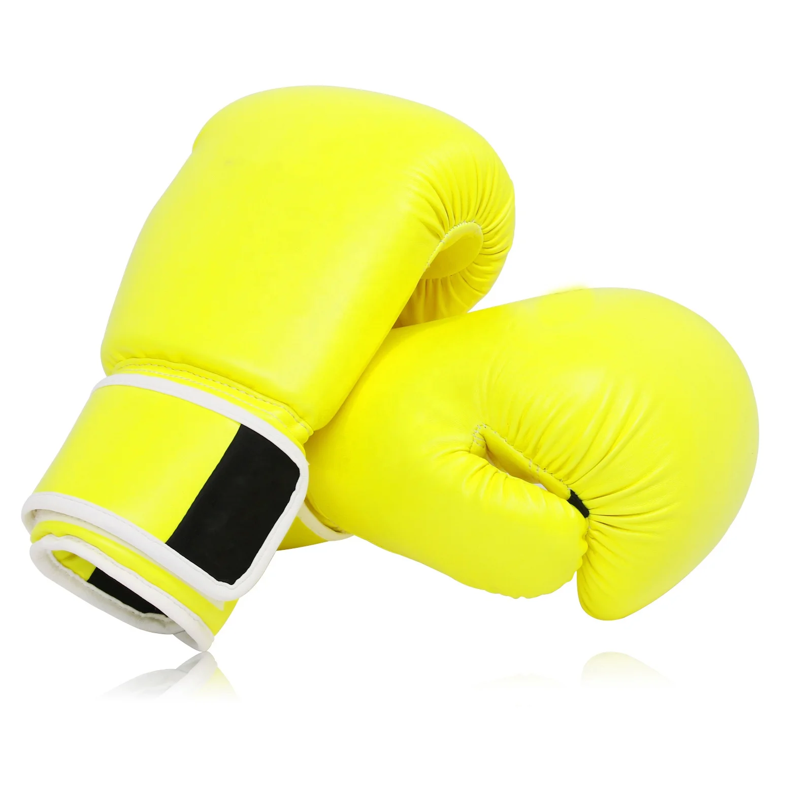 Custom logo Neon color Leather Boxing gloves Customized Logo Sparring Training kick boxing gloves