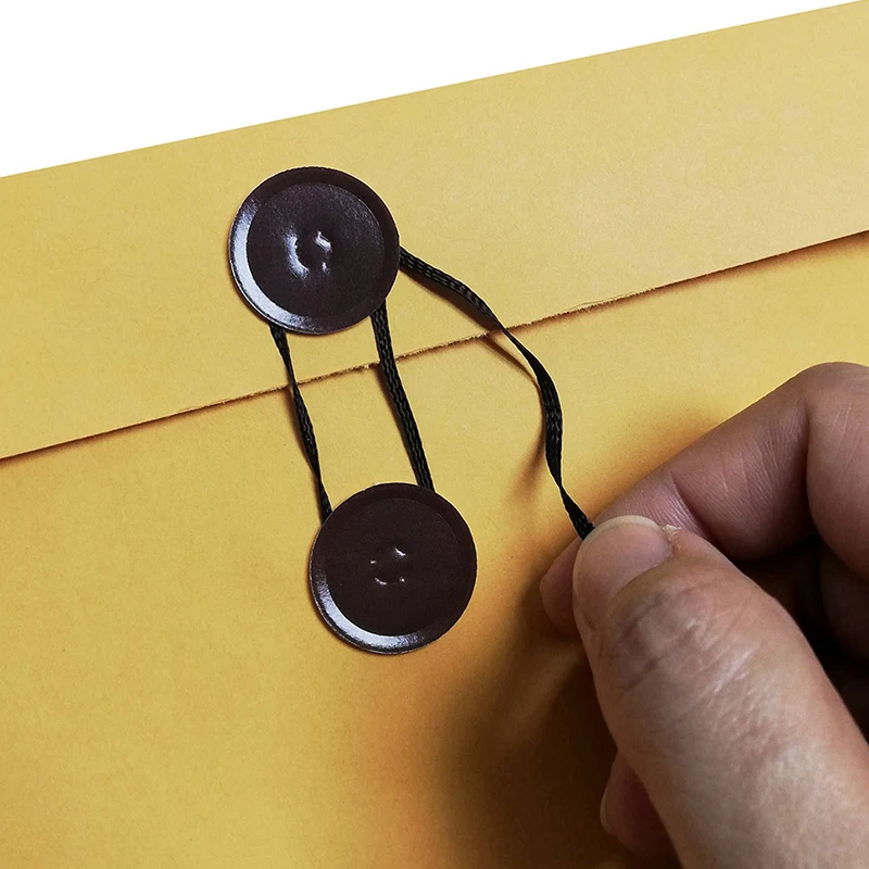OEM Golden Pocket Envelope with Button and String Fastener Maru Tack 100gsm C4 9 x 13 inch Business Envelope