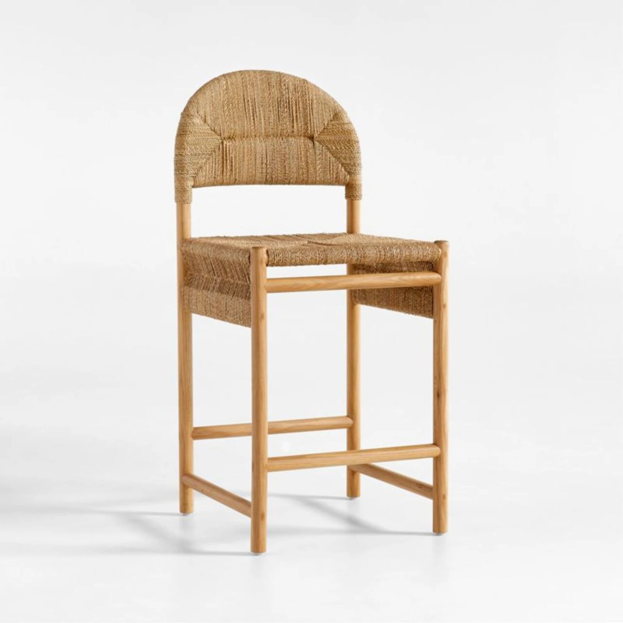 Outdoor Bar Chair Solid Teak Wood with Woven Seagrass Best Style - Eno