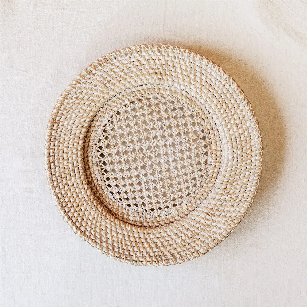 Biodegradable rattan charger plate table dinnerware placemat eco friendly natural cheap price from Vietnam
