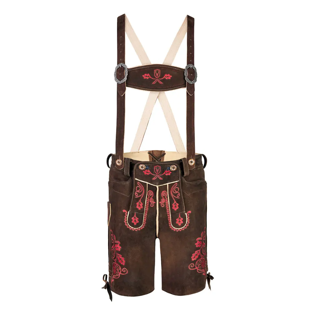 Custom Made Bavarian Lederhosen High Quality Oktoberfest Traditional German Embroidery Top Adult Size Shorts