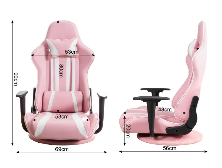 hot selling model computer e-sport Japanese pink swivel floor gaming chair without wheels