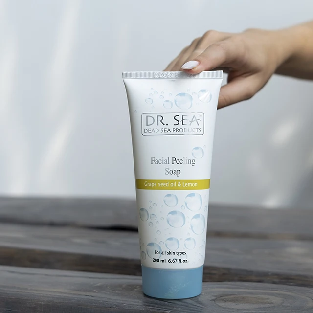 Facial Peeling Soap with Grape Seed Oil and Lemon Extract by Dr. SEA Cosmetics Dead Sea Products Israel Certified Free Samples