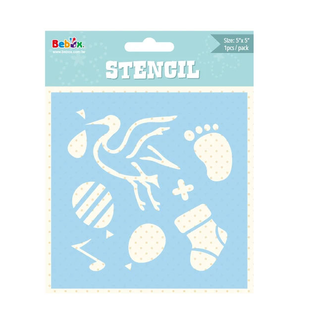 Kids drawing plastic stencil for DIY painting scrapbooking
