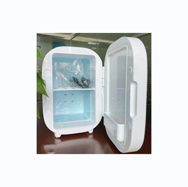 Portable car fridge freezer mini cake display refrigerator 10L glass door beauty mini fridge