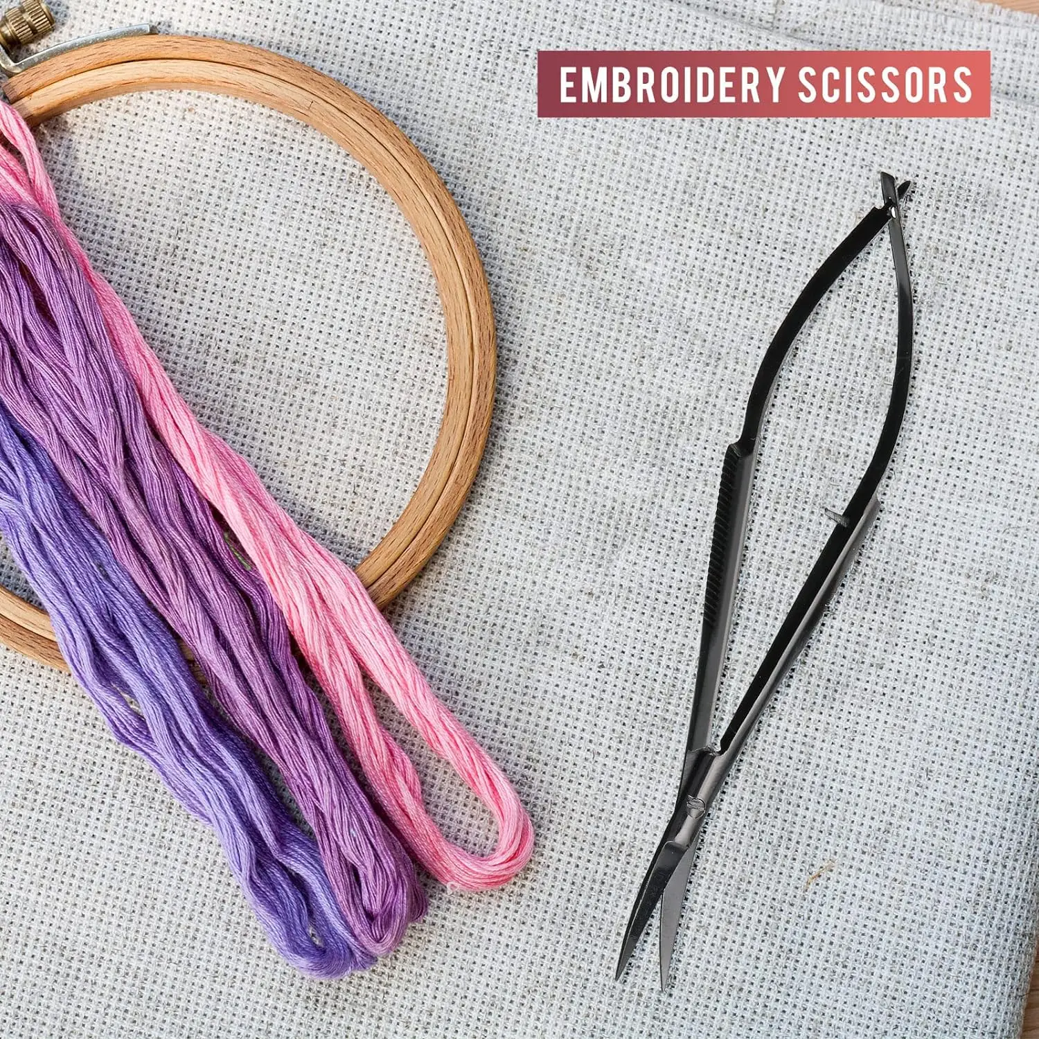 Spring Scissors Black  Color Stainless Steel Eyebrow & Eyelash Shaping & Trimming Scissor, Embroidery Scissors Extra Fine edge.