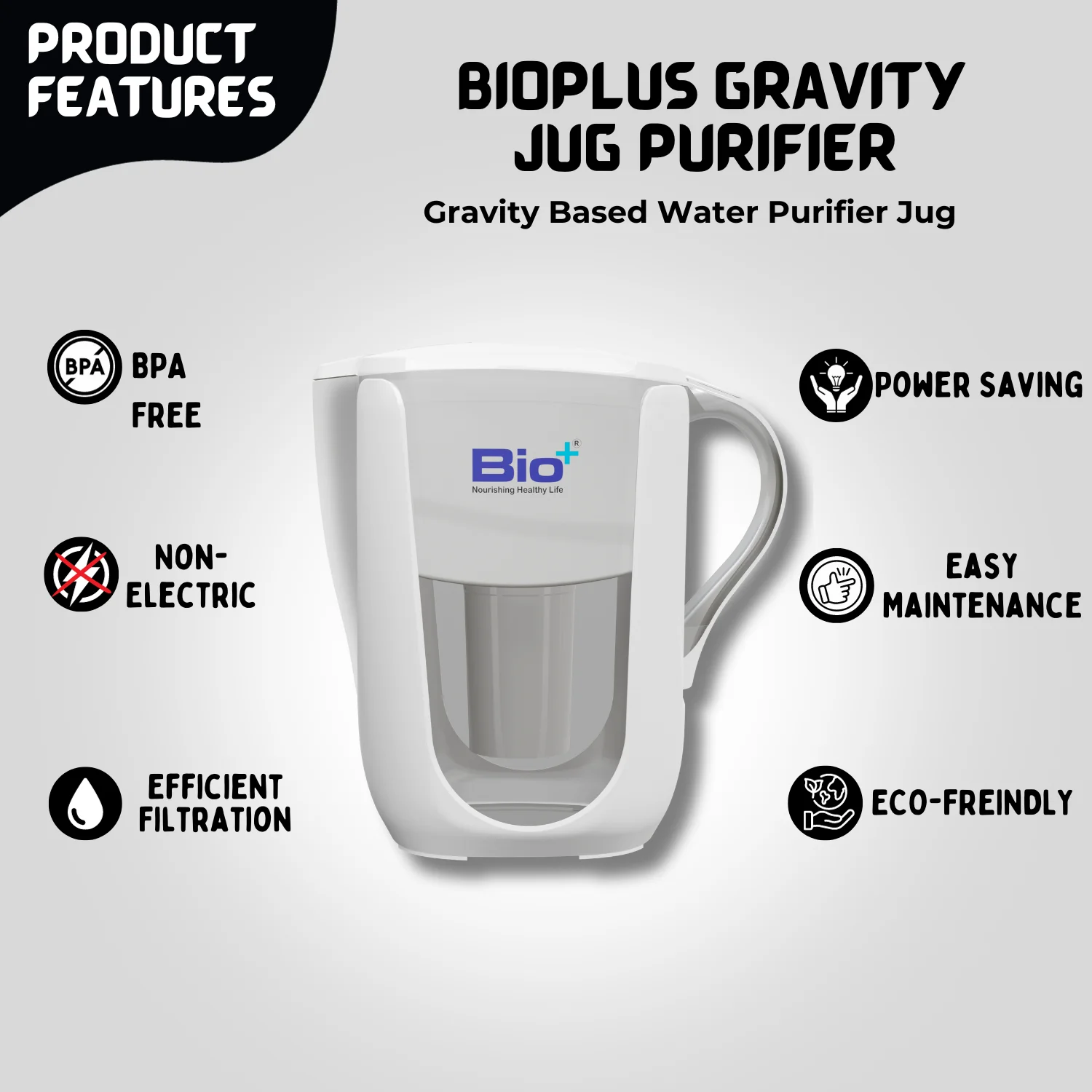 Top quality  - Bio+ Gravity-Based Water Purifier Jug | Taste Enhanced | Purified water at Cheap Price