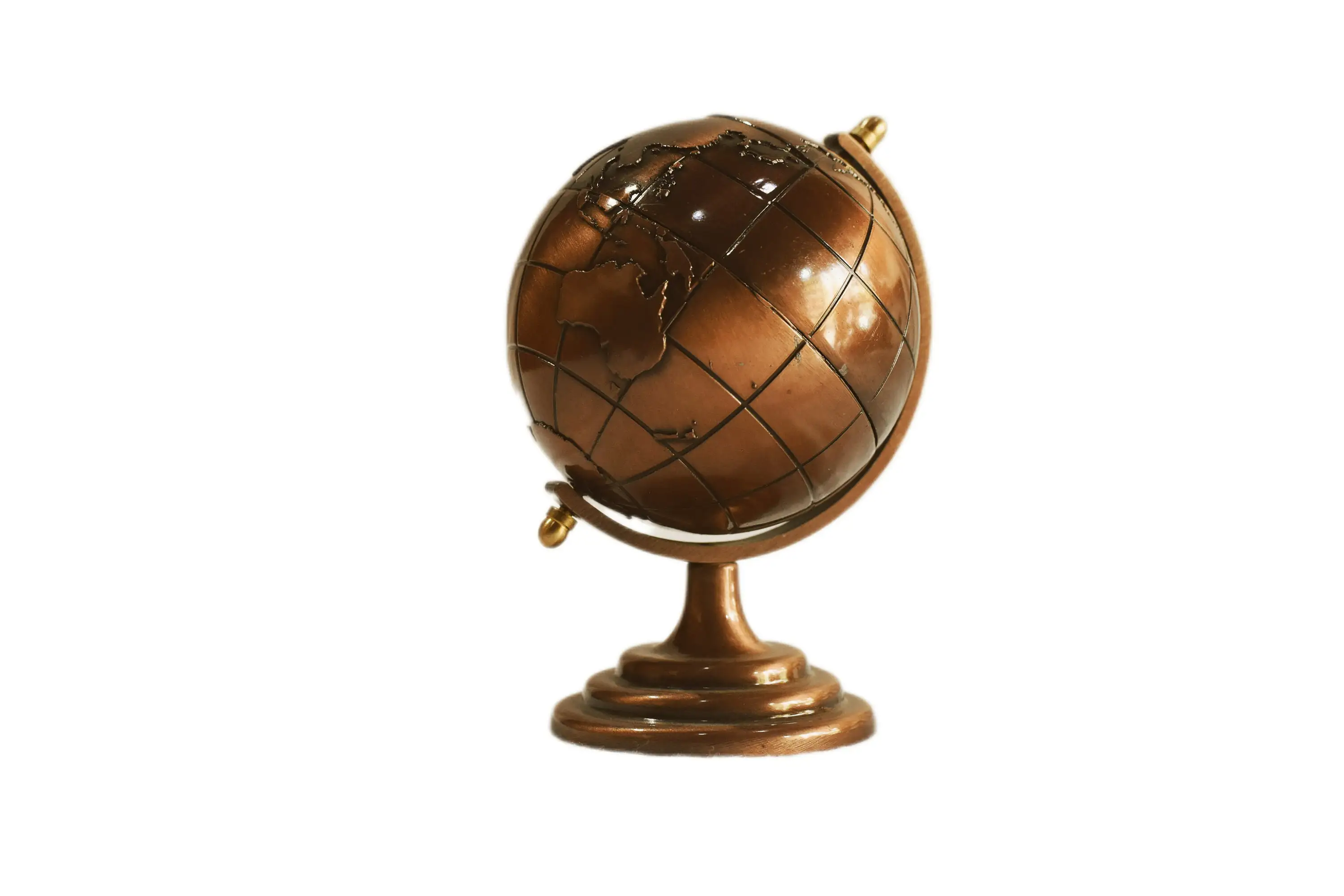 WB INC Antique Rotating Aluminium World Map Globe For Table Decor, Display, Office, School, Living Room