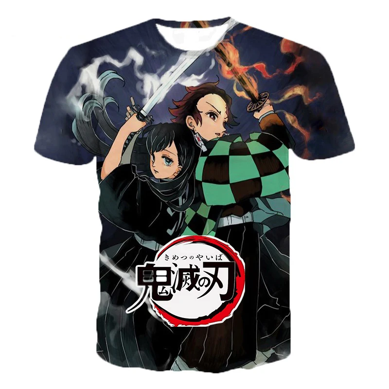 Free Shipping 3D Cartoon Shirt From Men Anime Demon Slayer T-Shirt Digital Printing Tops Men All Over Print tshirts Tees T-Shirt