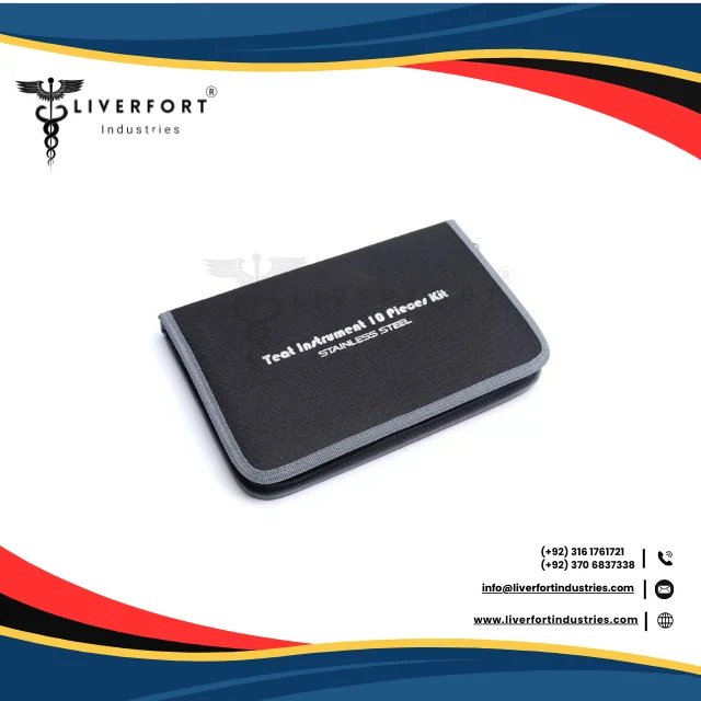 Premium Quality Teat Udder Cannula or Needles 10 Piece Set Stainless Steel with Zipper Case Professional Cattle Veterinary Tools