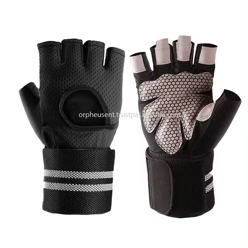 Unisex Custom Short Finger Fitness Gloves Sport Training Hand Gloves Made of Leather for Gym Ski Workouts Weight Lifting Unisex