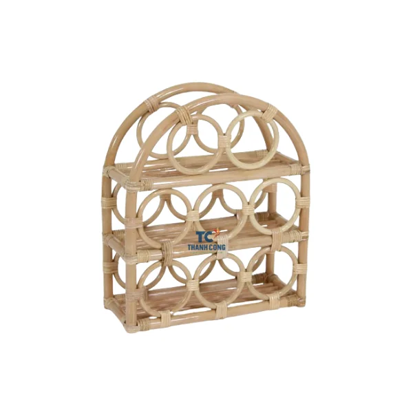 Vintage Style Rattan Wine Rack And Win Bottle Holder With Strap From Vietnam Handicraft