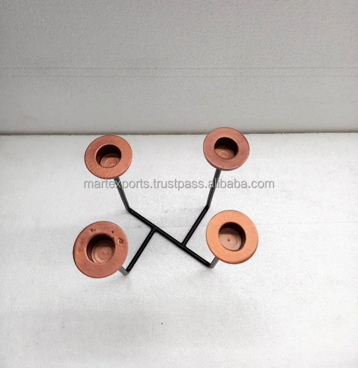 Nordic Style Bronze Candle Holder 4 Arm Candelabra Wedding Table Centerpieces Candlesticks metal candle holder