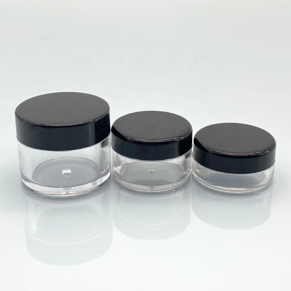 3g 5g 7g 10g 15g 20g round square Spiral black lid clear bulk cheap acrylic dip powder empty nail jar cosmetics jars
