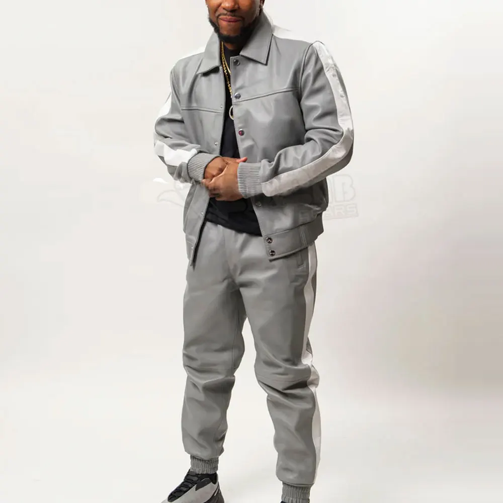 Pakistan Made Leather Tracksuit High Quality Custom Logo Men Tracksuit Wholesale Best Leather Tracksuit