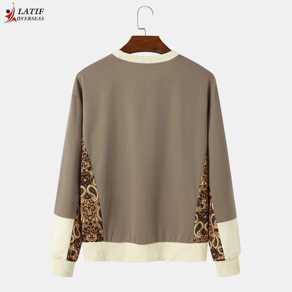 New Arrival Custom High Quality Embroidered Sweatshirt Men Long Sleeve Plain Crewneck Sweatshirt